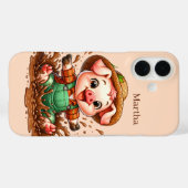 Coques Case-Mate iPhone Amoureux de cochons amusants ajoutez votre nom (Verso (horizontal))
