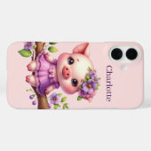 Coques Case-Mate iPhone Amoureux de cochons amusants ajoutez votre nom (Verso (horizontal))