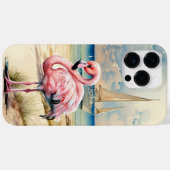 Coques Case-Mate iPhone amoureux de flamand rose (Verso (horizontal))