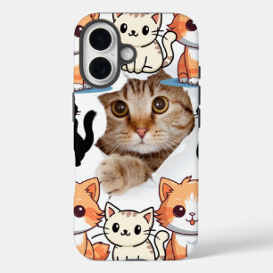 Coques iPhone 16 Amoureux de les chats du bloc-notes