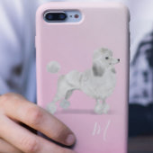 Coques Case-Mate iPhone Amoureux des chiens Pink Poodle mignon Monogramme