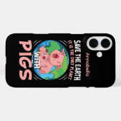 Coques Case-Mate iPhone Amoureux du cochon fou (Verso (horizontal))