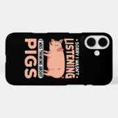 Coques Case-Mate iPhone Amoureux du cochon fou (Verso (horizontal))