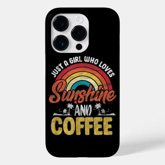 Coques Case-Mate iPhone Amoureux du soleil rétro et du café (Verso)
