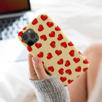 amoureux élégants Coeur rouge motif sur beige clas