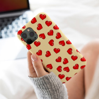 Case-Mate iPhone Case amoureux élégants Coeur rouge motif sur beige clas