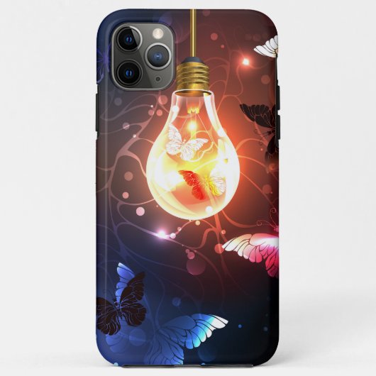 Coques Case-Mate iPhone Ampoule lumineuse avec papillons nocturnes (Dos)