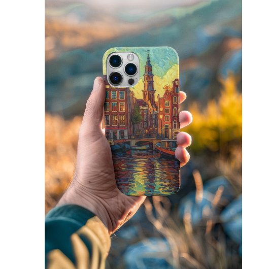 Coques Case-Mate iPhone Amsterdam canal maisons de style van Gogh