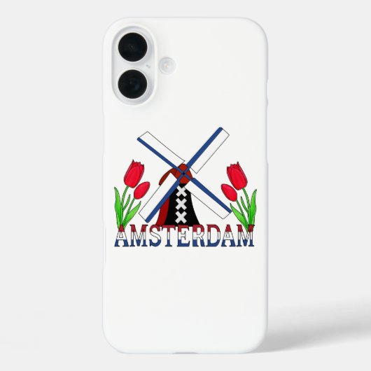 Coques Case-Mate iPhone Amsterdam Pays-Bas Windmill et tulipes (Verso)