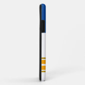 Coques Case-Mate iPhone Amusant Bleu Profond Blanc Jaune Bas Frappes De Co (Dos/Droite)