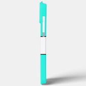 Coques Case-Mate iPhone Amusant Bright Retro Aqua Mint White Stripes Texte (Verso / Gauche)