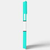 Coques Case-Mate iPhone Amusant Bright Retro Aqua Mint White Stripes Texte (Verso / Droite)