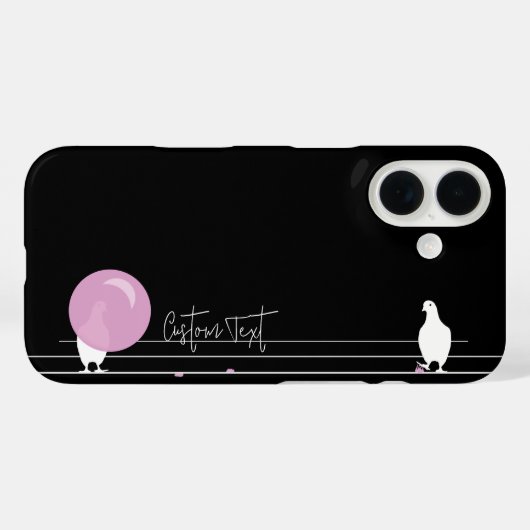 Coques Case-Mate iPhone Amusant Bubblegum Birds on a Wire Black (Verso (horizontal))