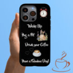 Coques iPhone 16 Pro Max Amusant chien et amoureux du café<br><div class="desc">Amusez-vous bien avec ça — grand comme un cadeau ou pour vous-même. L'iPhone avec un message amusant, l'adorable French Bull Dog (représentant tous les chiens, bien sûr) et un début inspirant pour la journée. Si vous avez des questions de design ou une demande spéciale, envoyez un conversation et nous serons...</div>