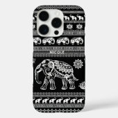 Coques Case-Mate iPhone Amusant et mignon noir blanc éléphant thaïlandais  (Verso)