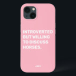 Case-Mate iPhone Case Amusant Présenté Mais Prêt À Discuter Des Chevaux<br><div class="desc">Funny Pink présenté mais prêt à discuter de cas de téléphone de chevaux pour les équestres. Cette étui de téléphone pour chevaux ludique et girly fait également un grand cadeau pour tous les amateurs de cheval. Utilisez l'outil de conception pour modifier la couleur du texte si vous le souhaitez et...</div>