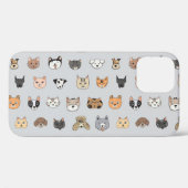 Coques Case-Mate iPhone Amusement animal : Chiens de chats Doodle Mix (Verso (horizontal))