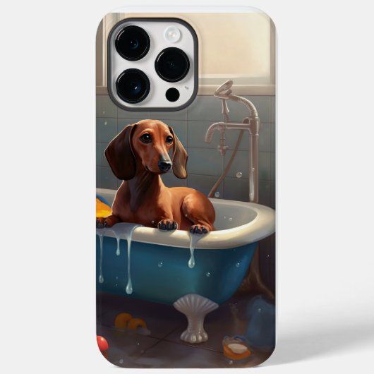 Coques Case-Mate iPhone Amusement du teckel au bain (Verso)