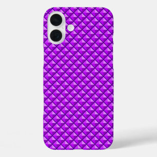 iPhone 16 Plus Case Amythyst purple, enamel look, étudiant ded grid