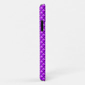 Coques Case-Mate iPhone Amythyste violet, aspect émail, grille cloutée (Dos/Droite)