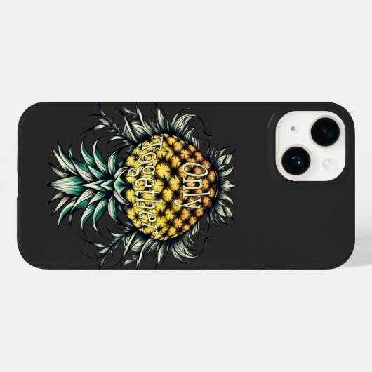 Coques Case-Mate iPhone Ananas à l'envers seulement ensemble deux (Verso (horizontal))