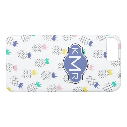 Coques Case-Mate iPhone Ananas Abstraits | Monogramme (Dos (Horizontal))