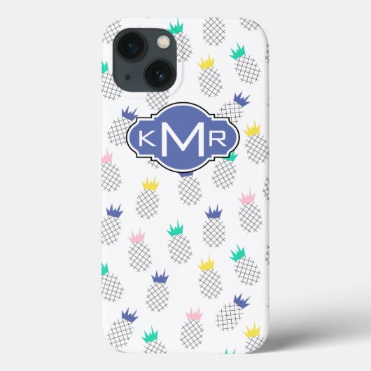 Coques Case-Mate iPhone Ananas Abstraits | Monogramme (Verso)