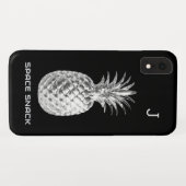 Coques Case-Mate iPhone Ananas argenté Space Snack Fruit Monogrammé (Dos (Horizontal))