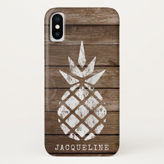 Coques Case-Mate iPhone Ananas, blanchir sur bois (Dos)
