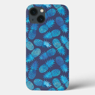 iPhone 13 Case Ananas Blue Tie Dye