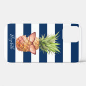 Coques Case-Mate iPhone Ananas Cool ,Rayures Bleu Marine (Verso (horizontal))