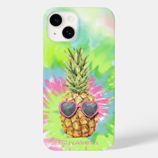 Coques Case-Mate iPhone Ananas Cool, Tie-Dye couleur aquarelle  (Verso)