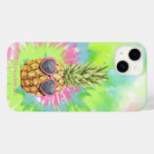 Coques Case-Mate iPhone Ananas Cool, Tie-Dye couleur aquarelle  (Verso (horizontal))