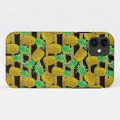 Coques Case-Mate iPhone Ananas d'or sur des rayures (Dos (Horizontal))