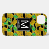 Coques Case-Mate iPhone Ananas D'Or Sur Les Grilles | Monogramme (Verso (horizontal))