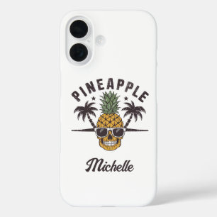 Coques iPhone 16 Ananas drôle portant des lunettes de soleil Person