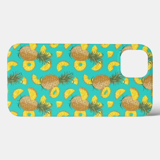 Coques Case-Mate iPhone Ananas En Couleur Turquoise (Verso (horizontal))