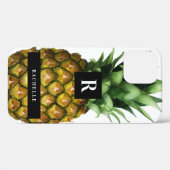 Coques Case-Mate iPhone Ananas et votre nom et votre monogramme (Verso (horizontal))