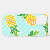 Coques Case-Mate iPhone Ananas Exotiques : Polka Bleu-Dot Amusant. (Verso (horizontal))