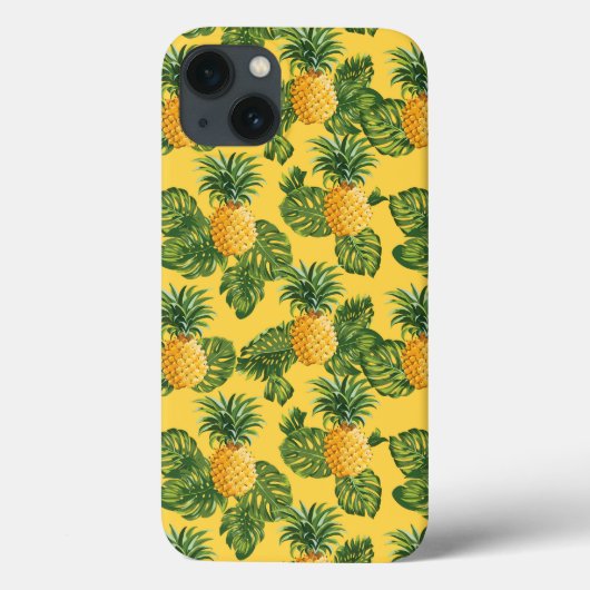 Coques Case-Mate iPhone Ananas & Feuilles Tropicaux En Or (Verso)