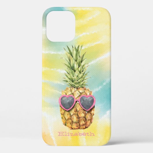 Coques Case-Mate iPhone Ananas Frais, Tie-Dye Arc-en-Ciel Aquarelle (Verso)