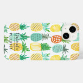 Coques Case-Mate iPhone Ananas Fruit Tropical Moderne | vert jaune (Verso (horizontal))