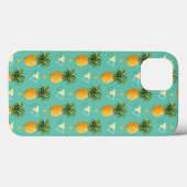 Coques Case-Mate iPhone Ananas Lumineux Sur Motif Géométrique (Verso (horizontal))
