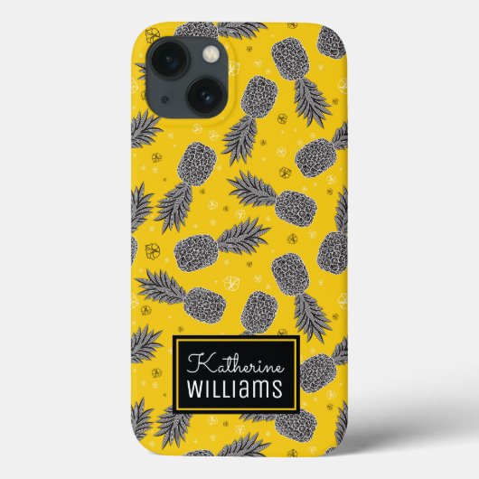Coques Case-Mate iPhone Ananas Sur Or | Ajouter Votre Nom (Verso)
