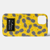 Coques Case-Mate iPhone Ananas Sur Or | Ajouter Votre Nom (Verso (horizontal))
