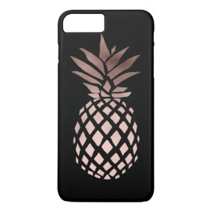 Coque iPhone 8 Plus/7 Plus ananas tropical d'or rose clair élégant de faux