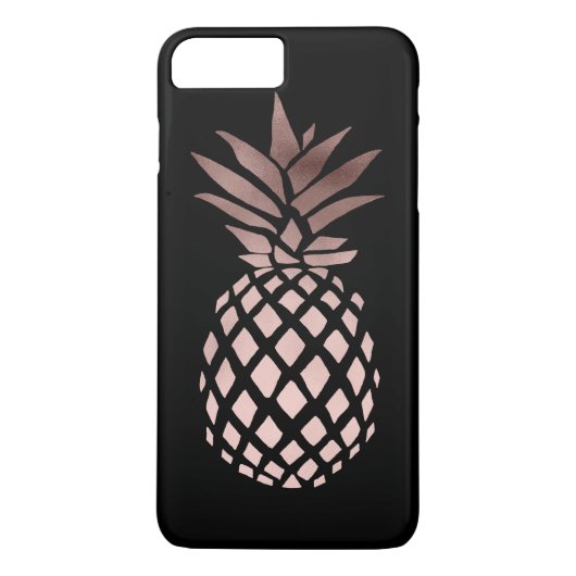 Coques Case-Mate iPhone ananas tropical d'or rose clair élégant de faux (Dos)