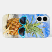 Coques Case-Mate iPhone ananas tropical en lunettes de soleil (Verso (horizontal))