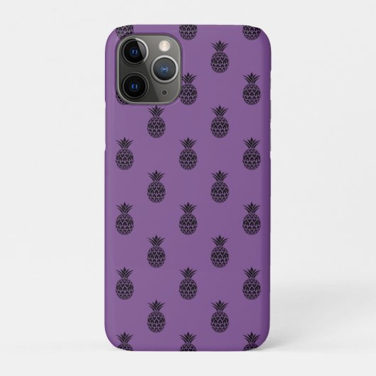 Coques Case-Mate iPhone Ananas Tropical Fruit Été Violet Noir (Dos)