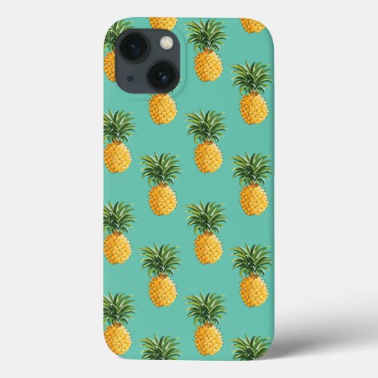 Coques Case-Mate iPhone Ananas Tropical Sur Turquoise (Verso)